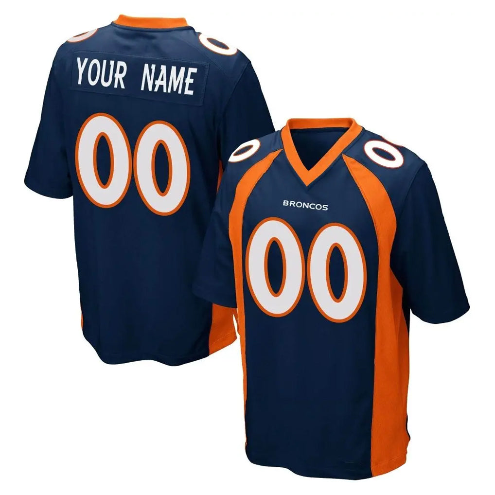 Choea Custom D.Broncos Navy Game Any Name & Numbers Stitched Jerseys