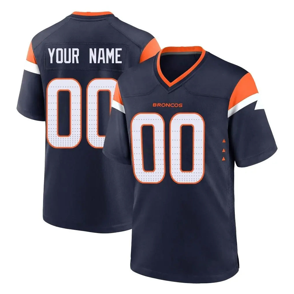 Choea Custom D.Broncos Navy Home Game Any Name & Numbers Stitched Jerseys
