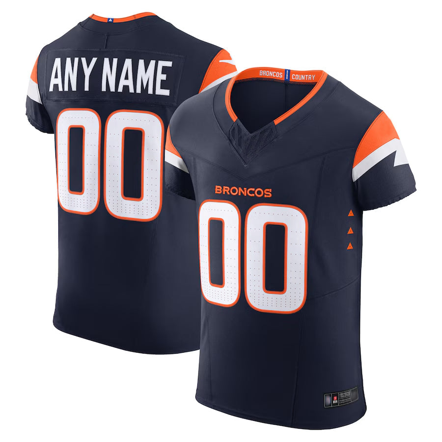 Choea Custom D.Broncos Navy Vapor F.U.S.E. Elite Stitched Jerseys