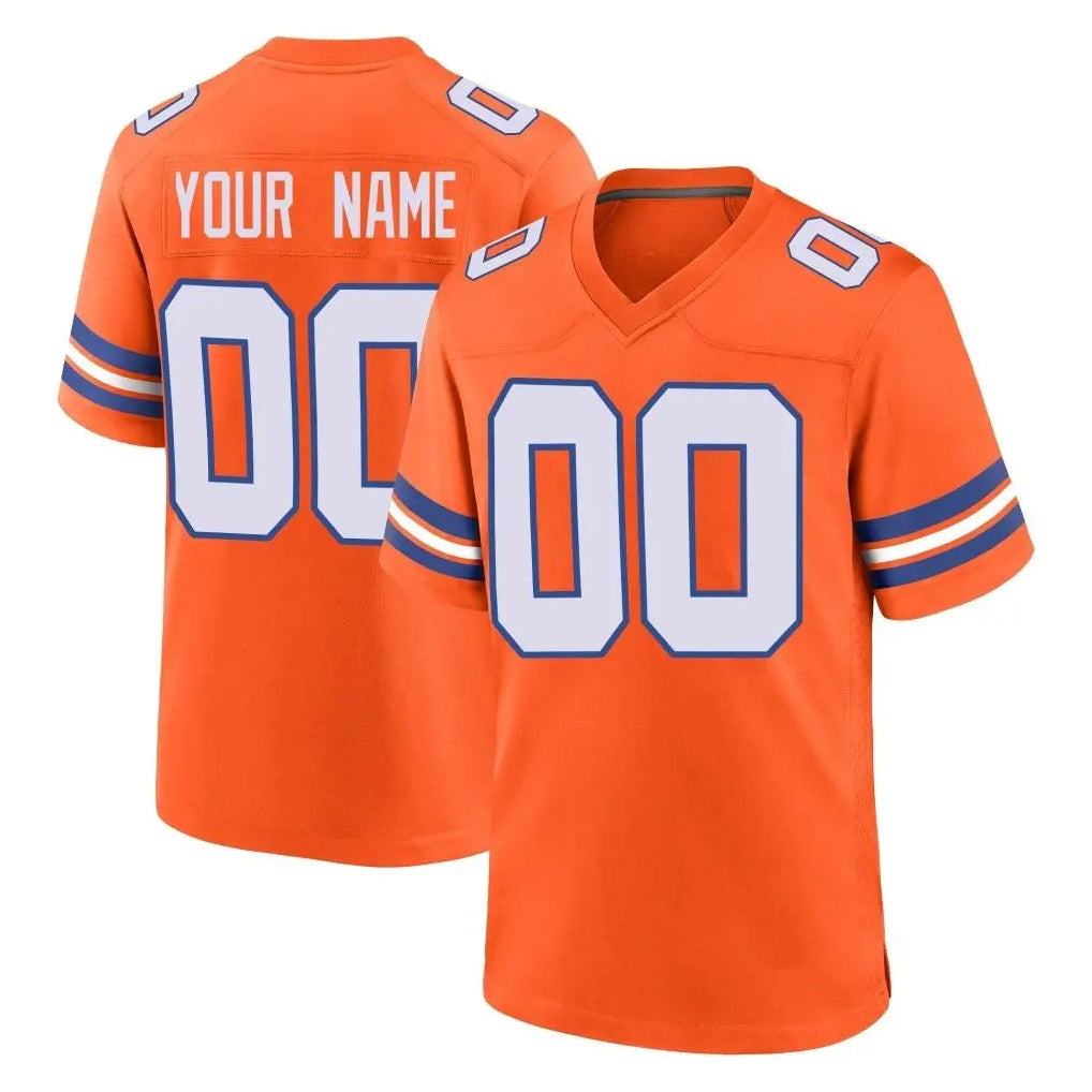 Choea Custom D.Broncos Orange Alternate Collection Throwback Game Any Name & Numbers Stitched Jerseys