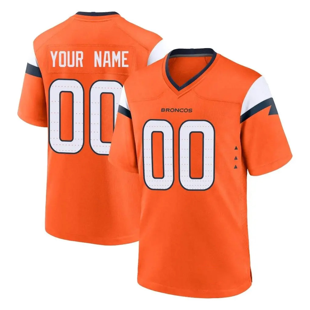 Choea Custom D.Broncos Orange Home Game Any Name & Numbers Stitched Jerseys