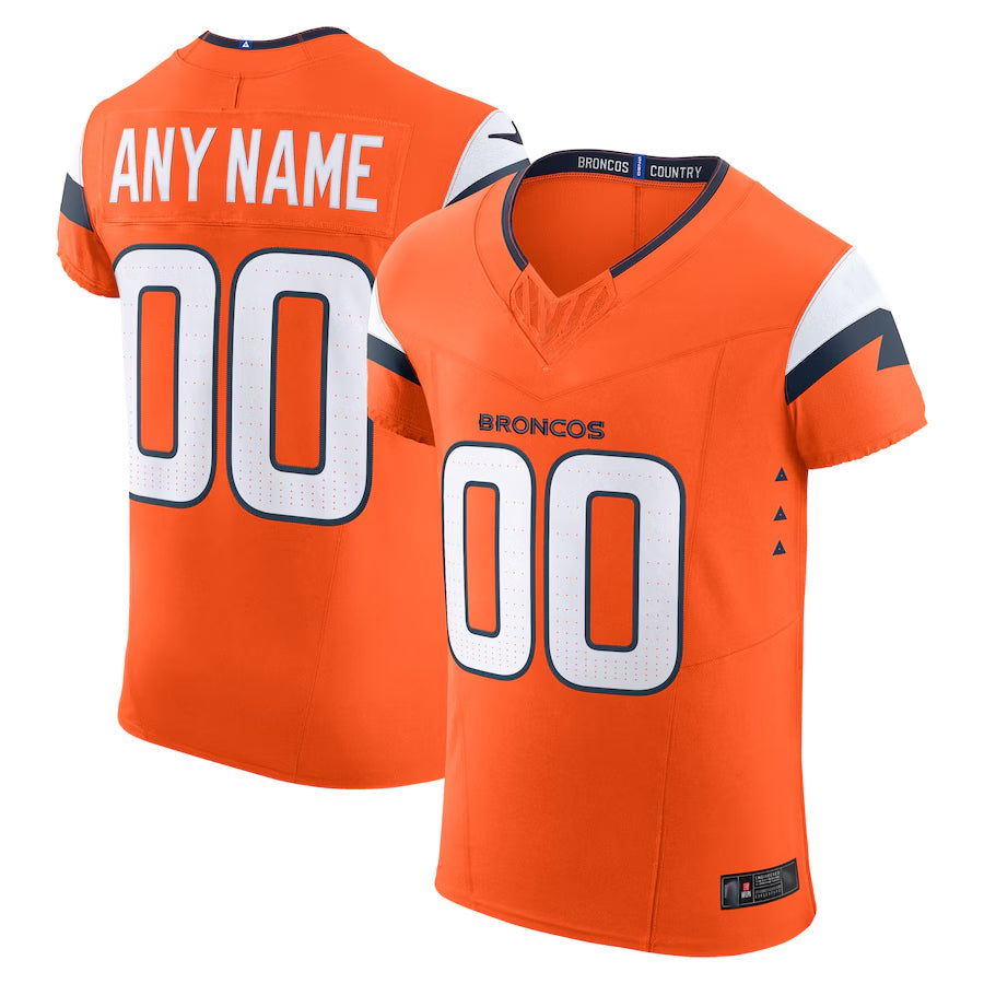 Choea Custom D.Broncos Vapor F.U.S.E. Elite Orange Stitched Jerseys