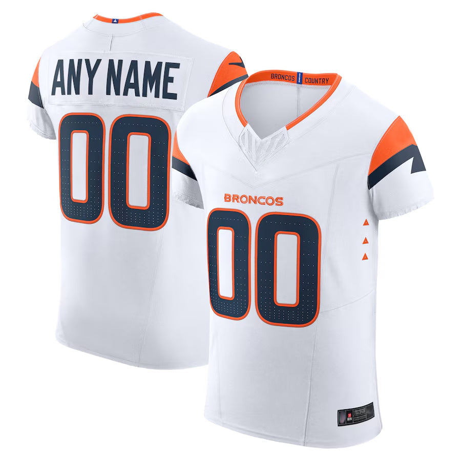 Choea Custom D.Broncos Vapor F.U.S.E. Elite White Stitched Jerseys