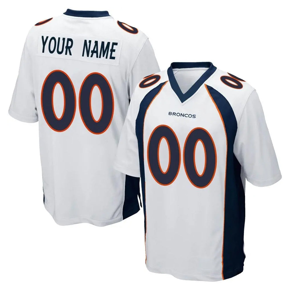 Choea Custom D.Broncos White Game Any Name & Numbers Stitched Jerseys