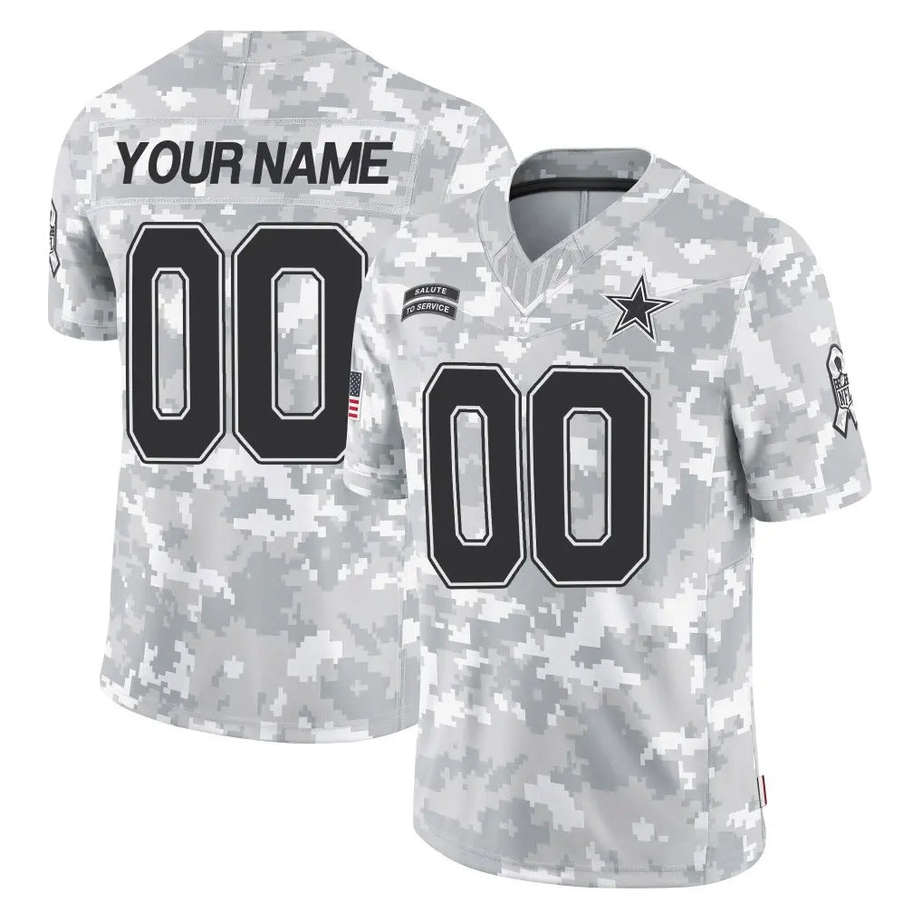 Choea Custom D.Cowboys Arctic Camo Salute to Service Limited Home Game Any Name & Numbers Stitched Jerseys