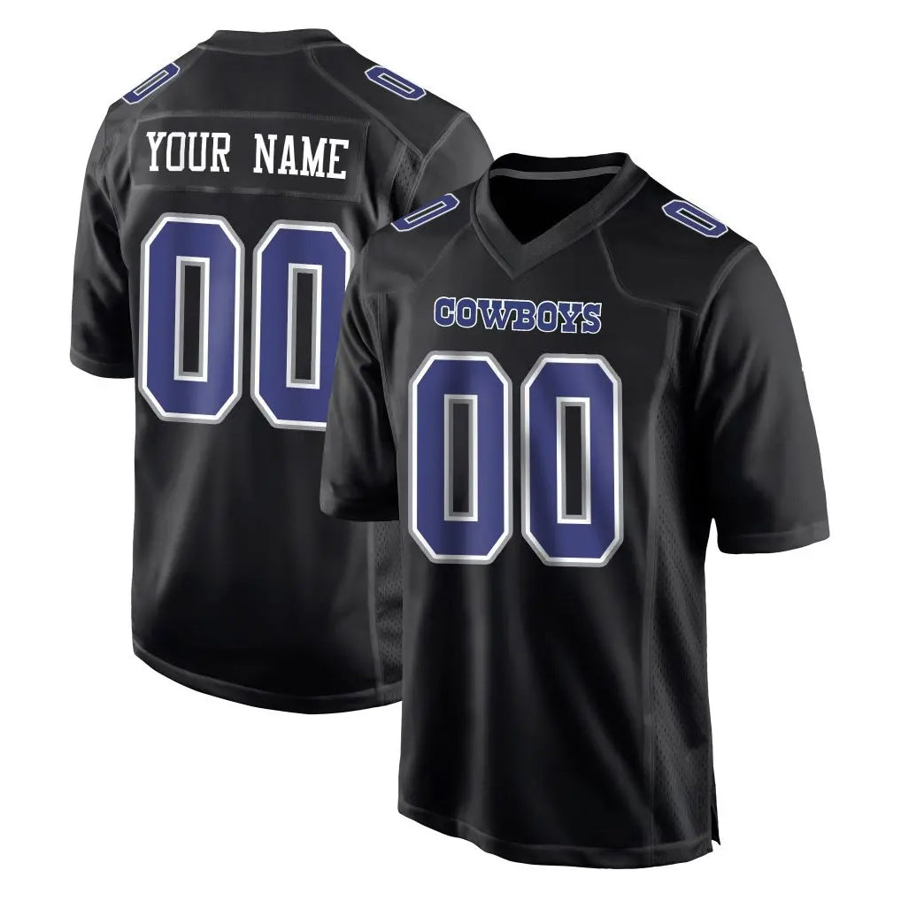 Choea Custom D.Cowboys Carbon Black Fashion Home Game Any Name & Numbers Stitched Jerseys