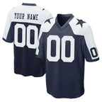 Choea Custom D.Cowboys Navy-White Alternate Home Game Any Name & Numbers Stitched Jerseys