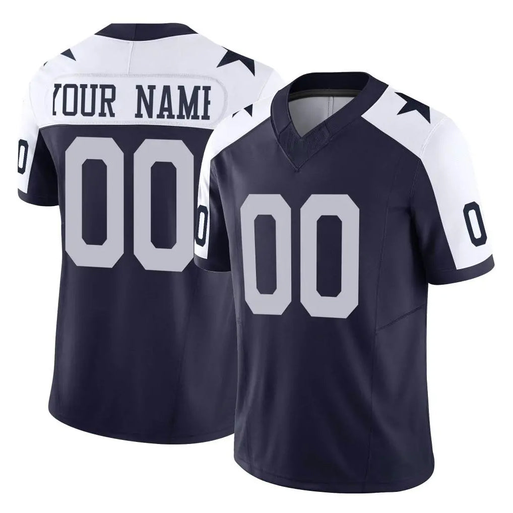 Choea Custom D.Cowboys Navy-White Limited Alternate Vapor F.U.S.E. Home Game Any Name & Numbers Stitched Jerseys