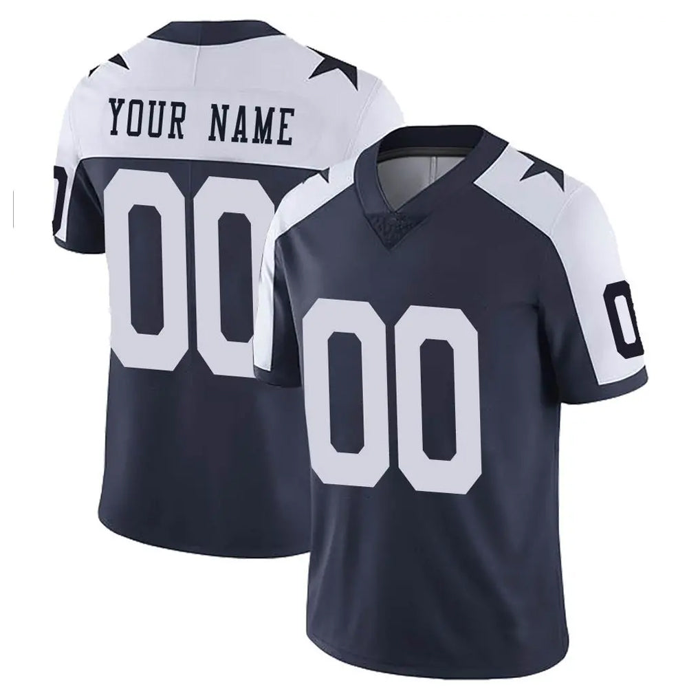 Choea Custom D.Cowboys Navy-White Limited Alternate Vapor Untouchable Home Game Any Name & Numbers Stitched Jerseys
