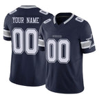 Choea Custom D.Cowboys Navy Limited Vapor F.U.S.E. Home Game Any Name & Numbers Stitched Jerseys