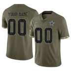Choea Custom D.Cowboys Olive Salute to Service Limited Game Any Name & Numbers Stitched Jerseys