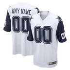 Choea Custom D.Cowboys White-Navy Home Game Any Name & Numbers Stitched Jerseys