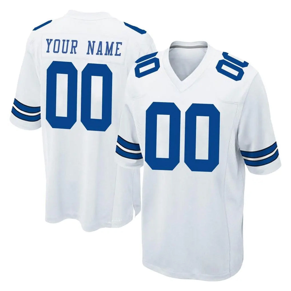 Choea Custom D.Cowboys White Home Game Any Name & Numbers Stitched Jerseys