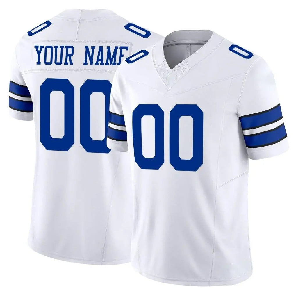 Choea Custom D.Cowboys White Limited Vapor F.U.S.E. Home Game Any Name & Numbers Stitched Jerseys