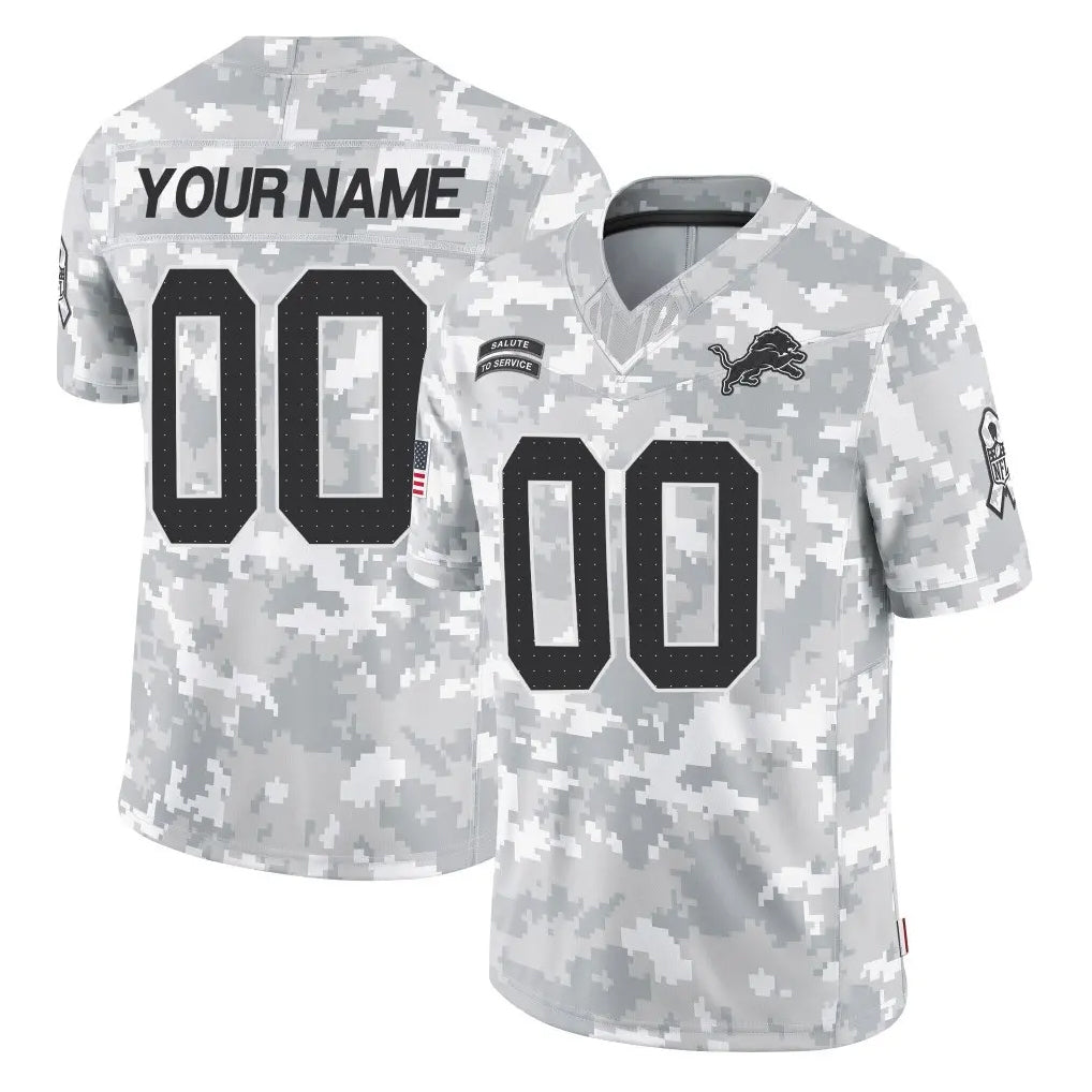 Choea Custom D.Lions Arctic Camo Salute To Service Limited Any Name & Numbers Stitched Jerseys