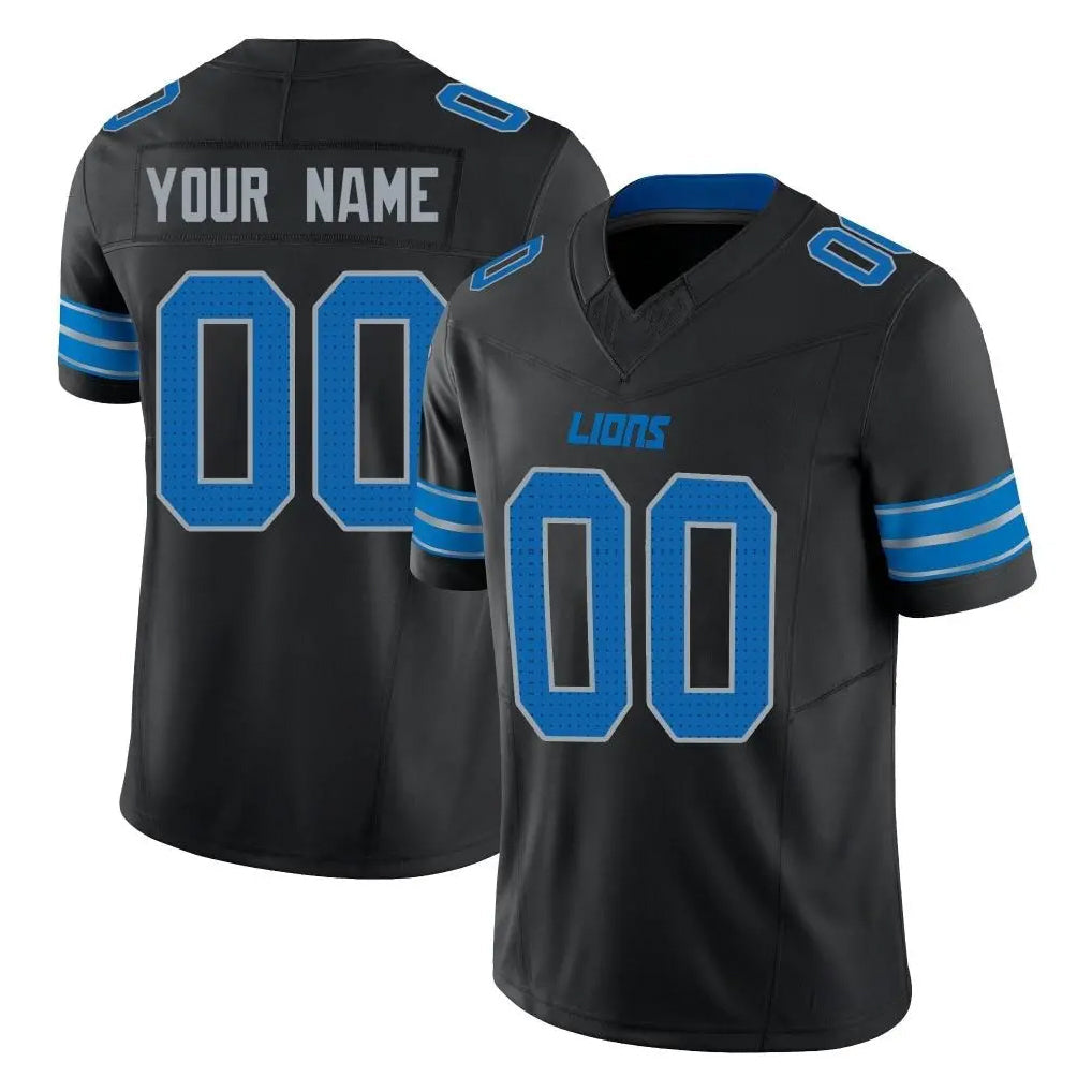 Choea Custom D.Lions Black Alternate Vapor F.U.S.E. Limited Home Game Any Name & Numbers Stitched Jerseys