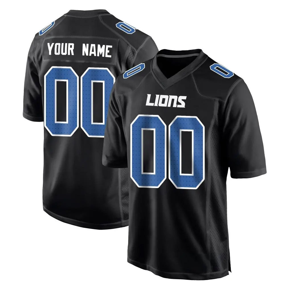 Choea Custom D.Lions Black Fashion Home Game Any Name & Numbers Stitched Jerseys