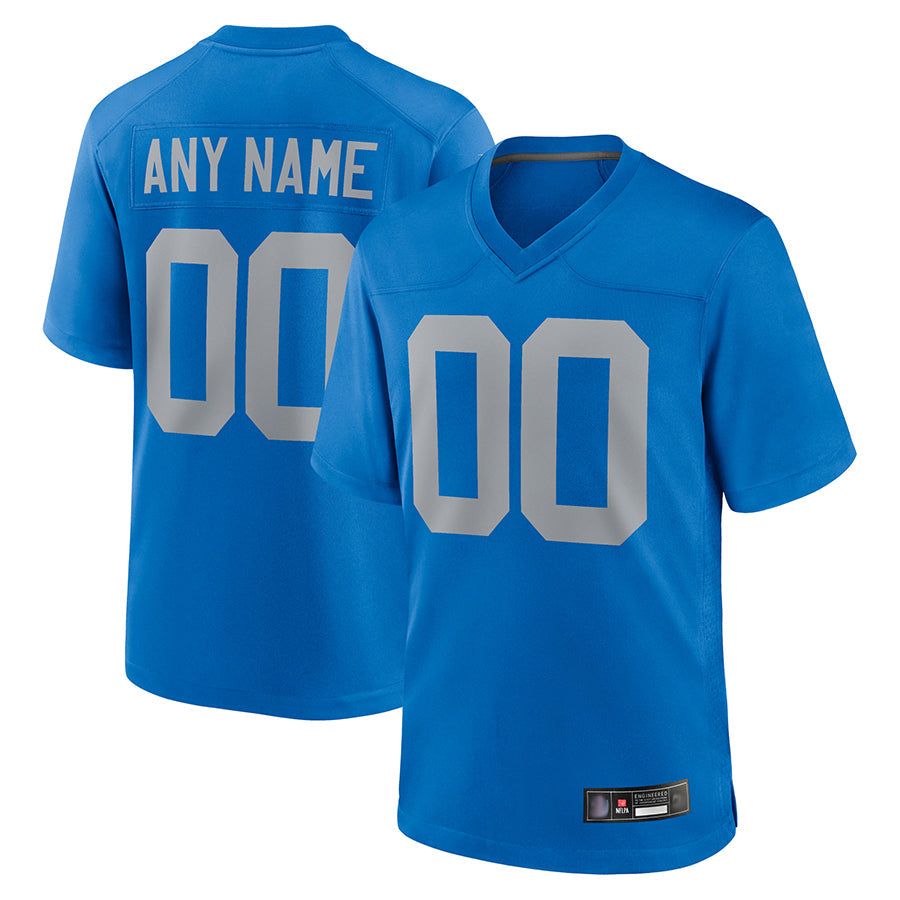 Choea Custom D.Lions Blue Limted Game Alternate Stitched Jerseys