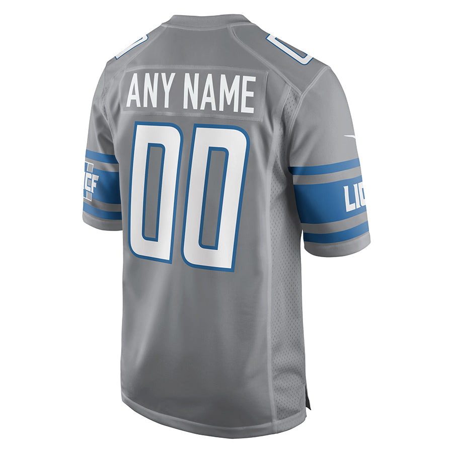 Choea Custom D.Lions Gray Replica Game Stitched Jerseys
