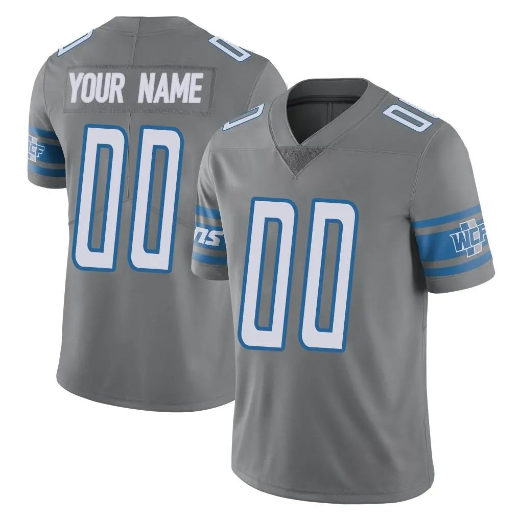 Choea Custom D.Lions Gray Vapor Untouchable Limited Home Game Any Name & Numbers Stitched Jerseys