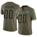 Choea Custom D.Lions Olive Salute To Service Limited Stitched Jerseys