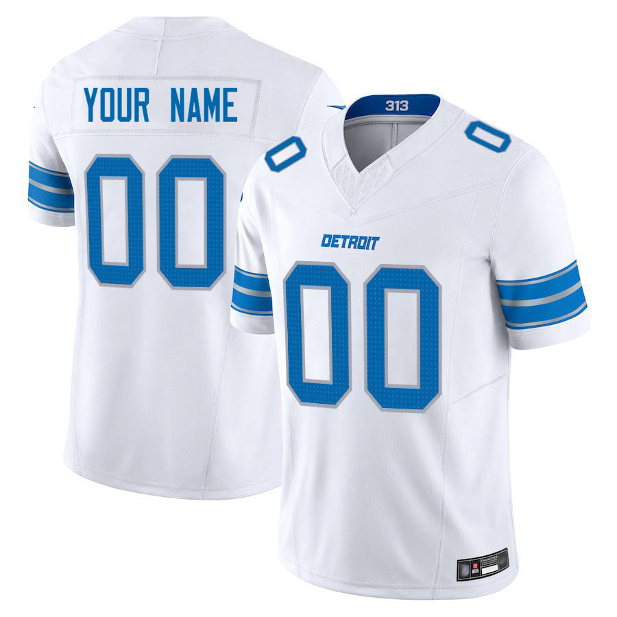 Choea Custom D.Lions White Vapor F.U.S.E. Limited Elite Stitched Jerseys