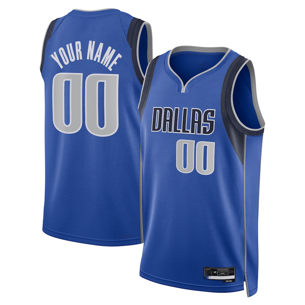 Choea Custom D.Mavericks Blue Swingman Jerseys - Icon Edition