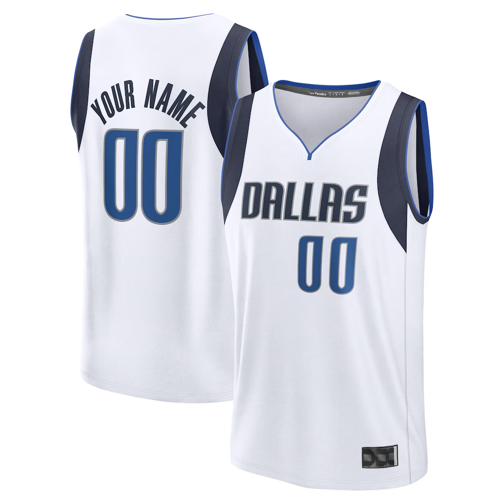 Choea Custom D.Mavericks White Fast Break Jerseys - Association Edition