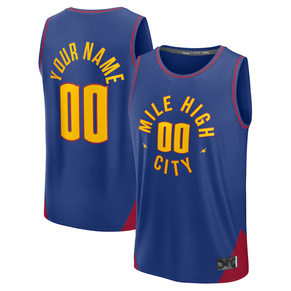 Choea Custom D.Nuggets  Blue Fast Break Jerseys - Statement Edition