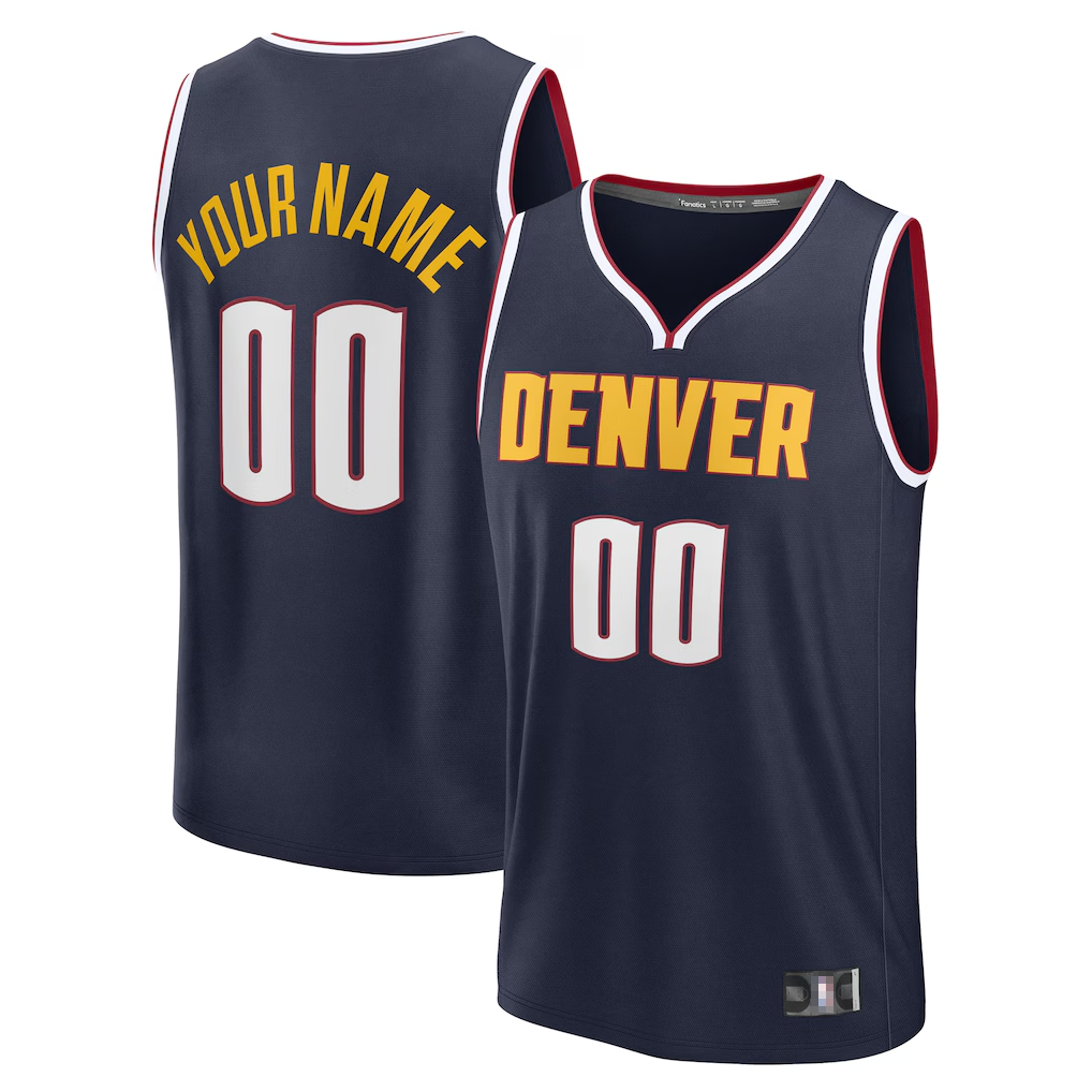 Choea Custom D.Nuggets Navy Fast Break Jerseys - Icon Edition