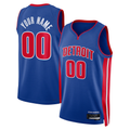 Choea Custom D.Pistons Blue Swingman Jerseys - Icon Edition