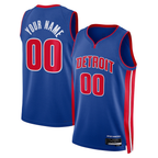 Choea Custom D.Pistons Blue Swingman Jerseys - Icon Edition