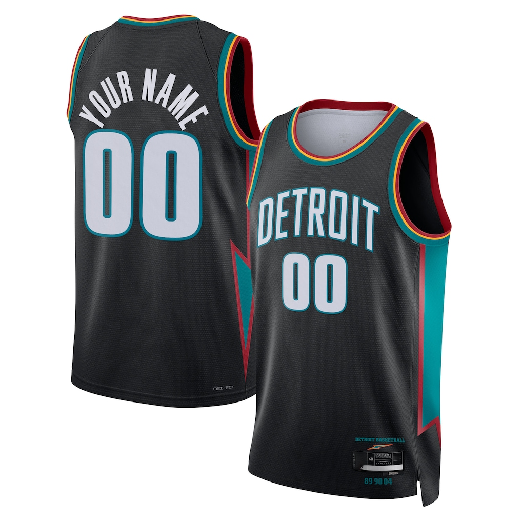 Choea Custom D.Pistons Charcoal 202526 City Edition Swingman Jerseys