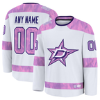 Choea Custom D.Stars White 2024 Hockey Fights Cancer Practice Jerseys