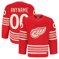 Choea Custom D.Red wings Red Anniversary Authentic Pro Jerseys