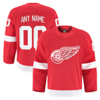Choea Custom D.Red wings Red Home Authentic Pro Jerseys