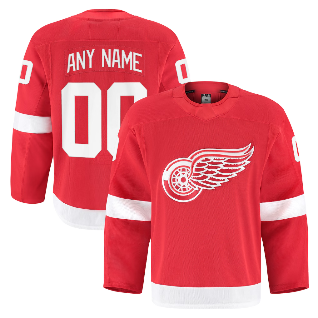 Choea Custom D.Red wings Red Home Authentic Pro Jerseys