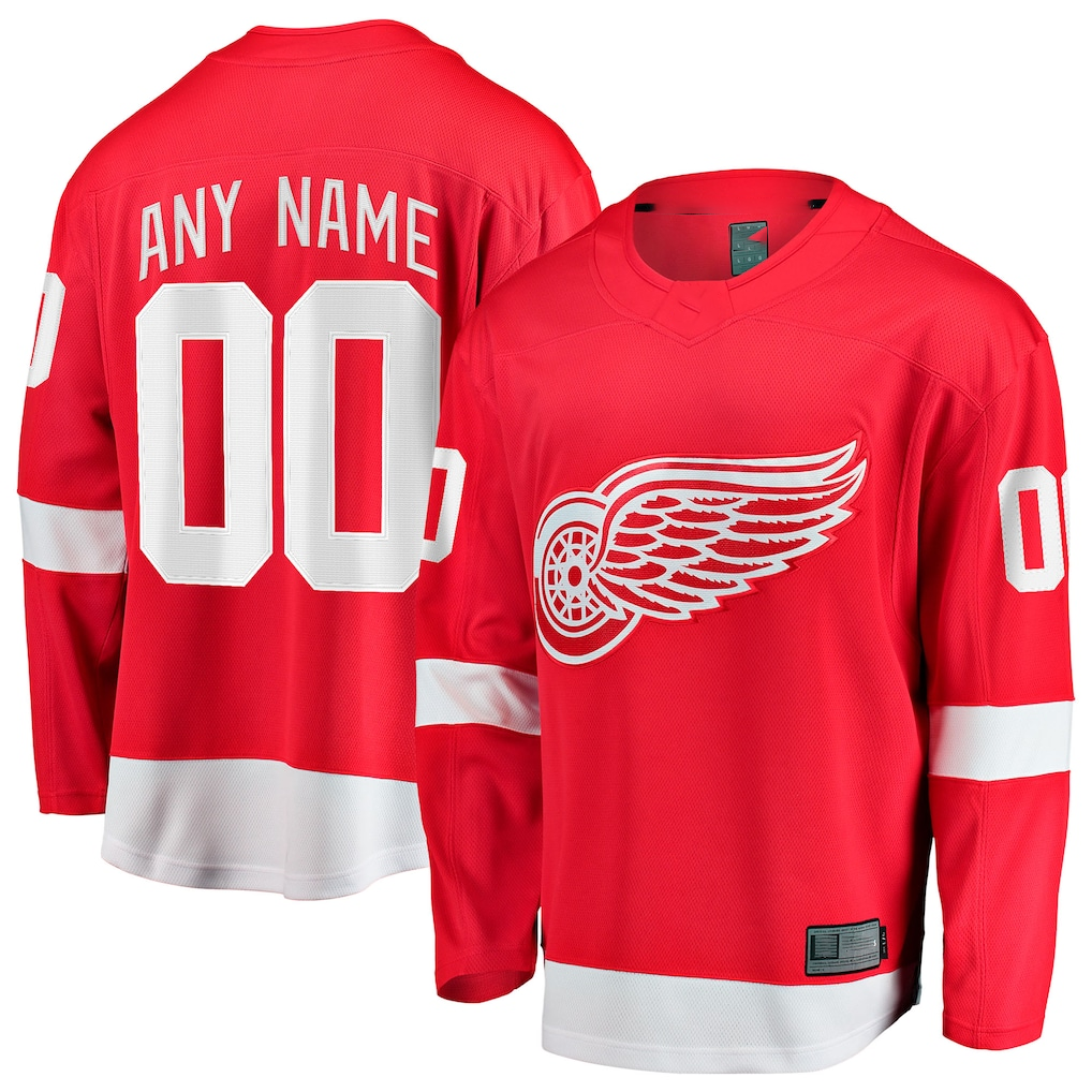 Choea Custom D.Red wings Red Home Breakaway Jerseys