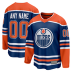 Choea Custom E.Oilers Royal Home Breakaway Jerseys