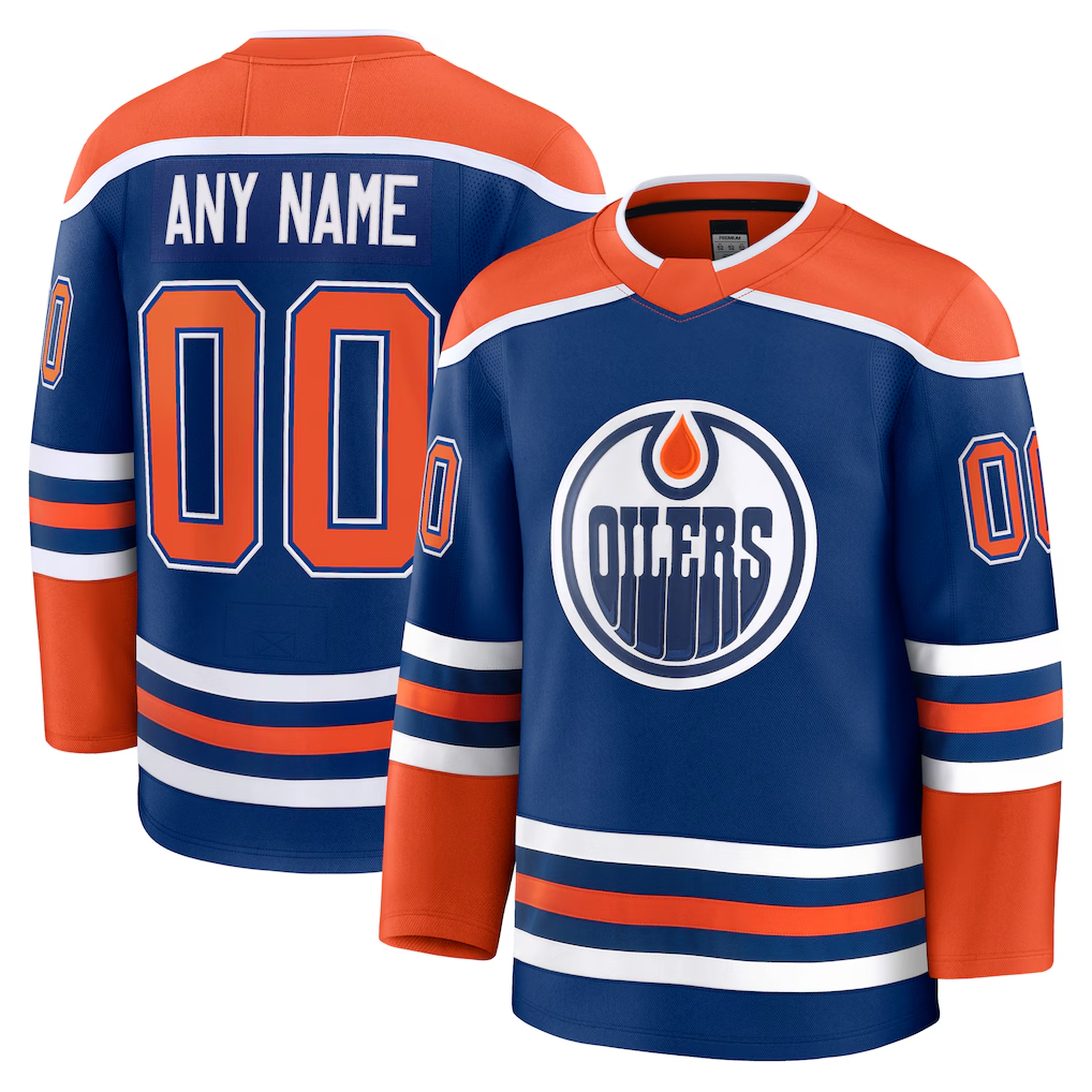 Choea Custom E.Oilers Royal Home Premium Jerseys