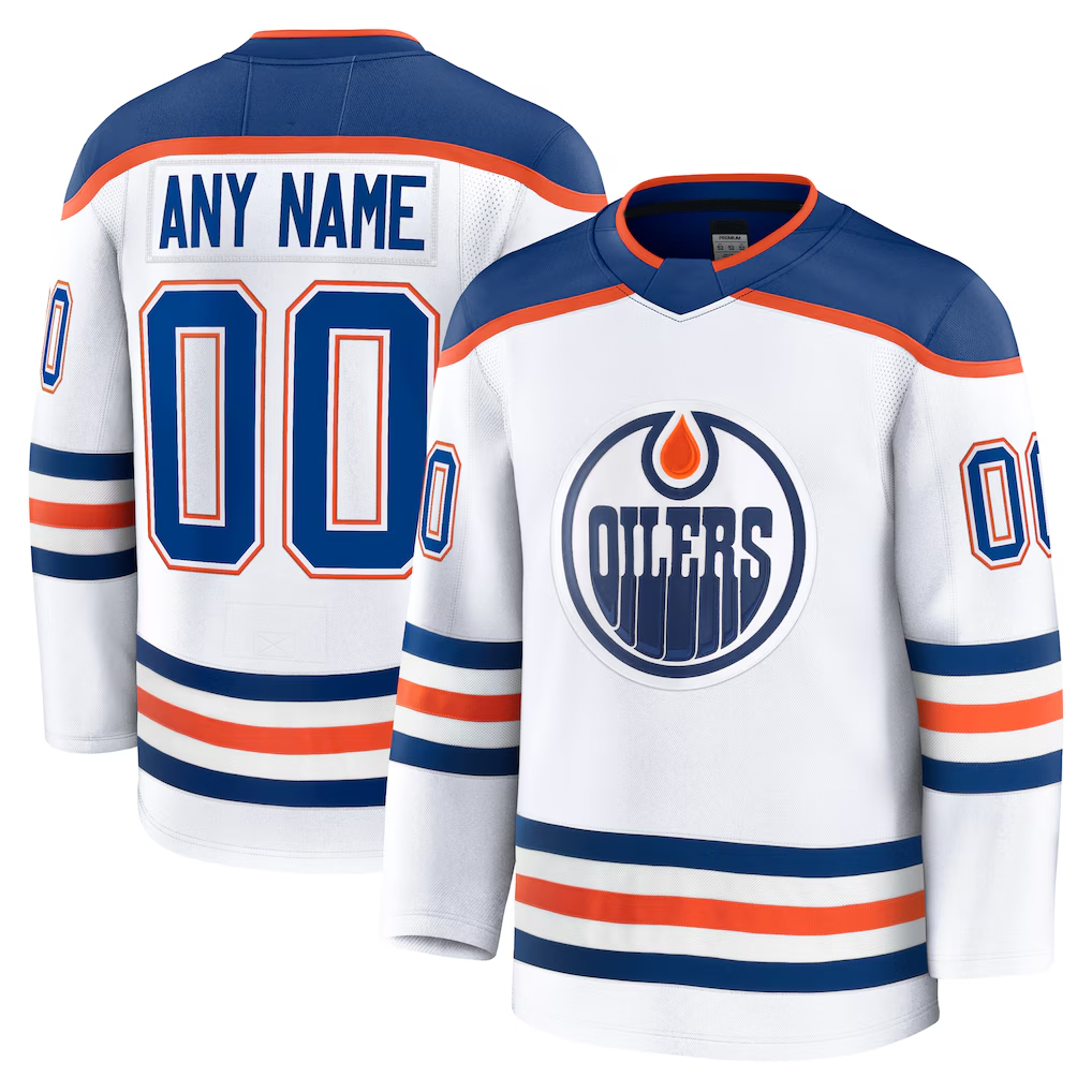 Choea Custom E.Oilers White Away Premium Jerseys