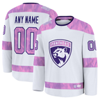 Choea Custom F.Panthers White 2024 Hockey Fights Cancer Practice Jerseys
