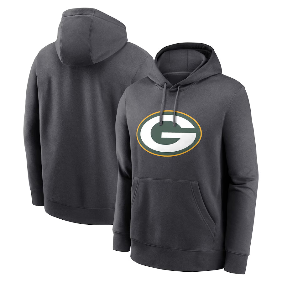 Choea Custom GB.Packers Anthracite Pullover Hoodie Game Stitched Jerseys