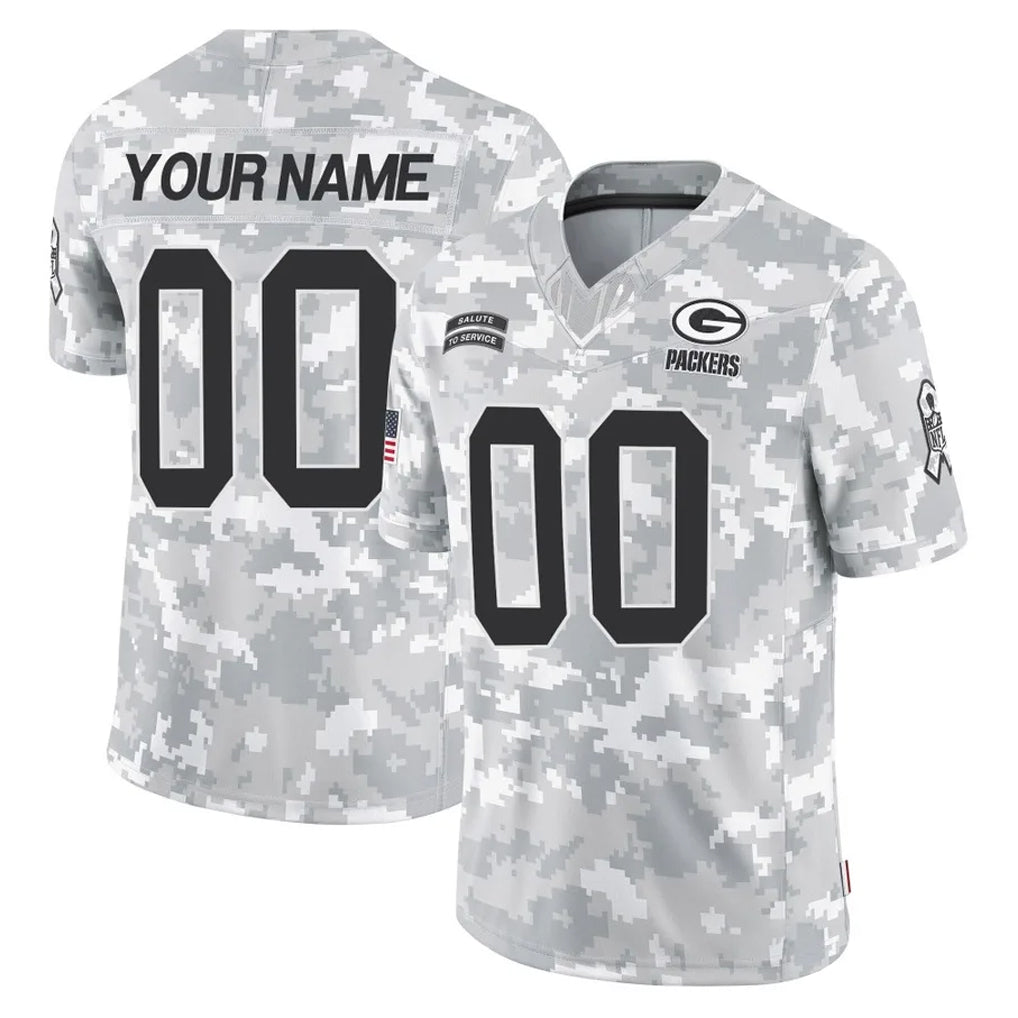 Choea Custom GB.Packers Arctic Camo Salute To Service Limited Any Name & Numbers Stitched Jerseys