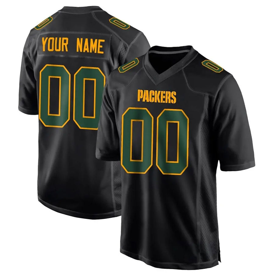 Choea Custom GB.Packers Black Fashion Game Stitched Jerseys