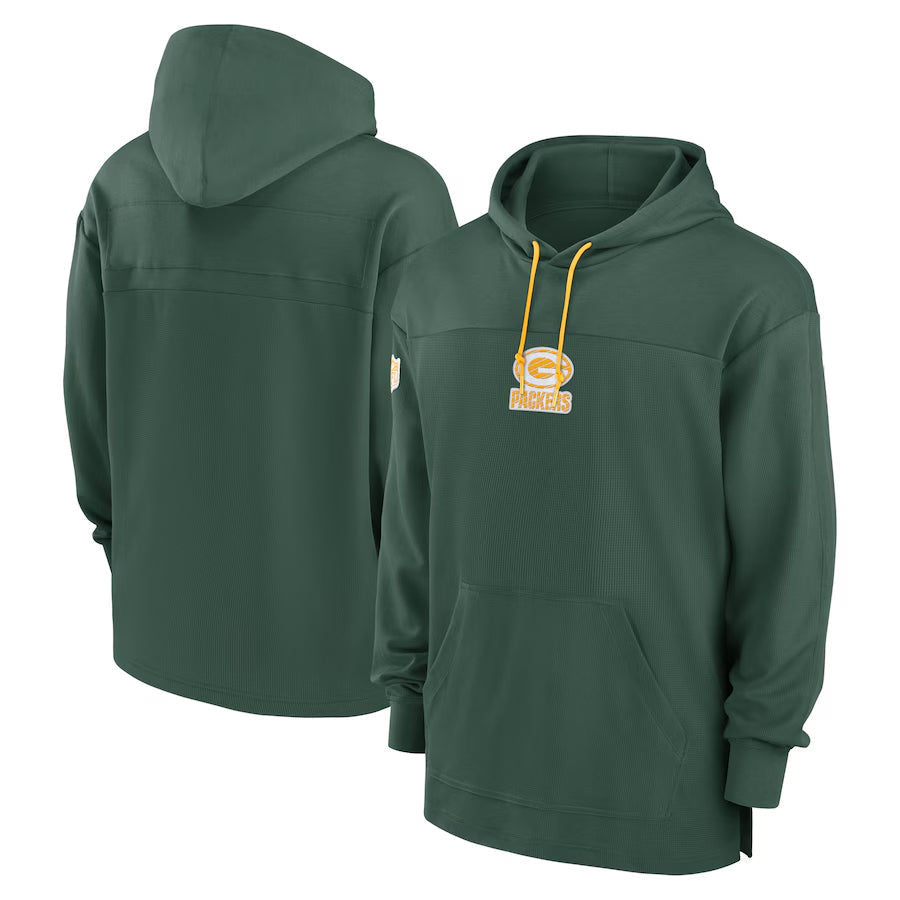 Choea Custom GB.Packers Green Sideline Pullover Hoodie Stitched Jerseys