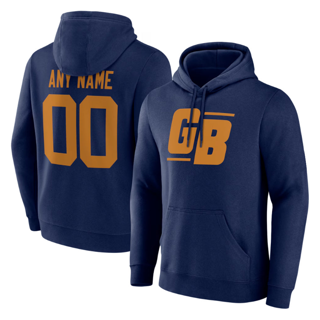 Choea Custom GB.Packers Navy The 1923 Classic Pullover Hoodies Limited Game Any Name & Numbers Stitched Jerseys