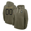 Choea Custom GB.Packers Olive Salute to Service Pullover Hoodies Limited Any Name & Numbers Stitched Jerseys