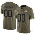 Choea Custom GB.Packers Salute To Service Olive Stitched Jerseys