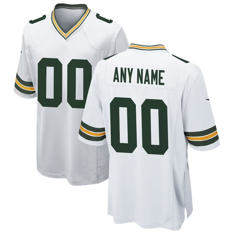 Choea Custom GB.Packers White Home Game Stitched Jerseys